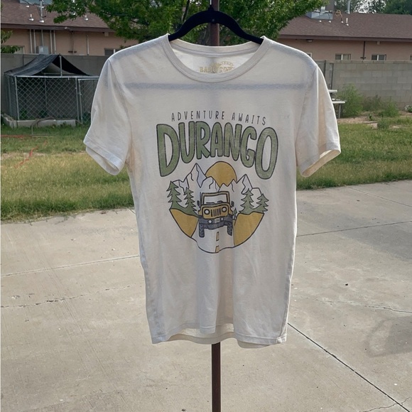 Green and White Short Sleeve Tee with Durango Design - Picture 1 of 8